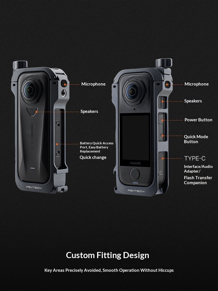 PGYTECH Camera Cage for Insta3 - đánh giá và giá Insta360 Camera X4